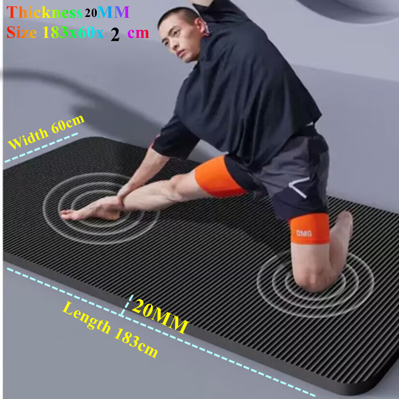 Pilates Yoga Matte - Tapete de yoga antiderrapante, 20mm, 183x60cm