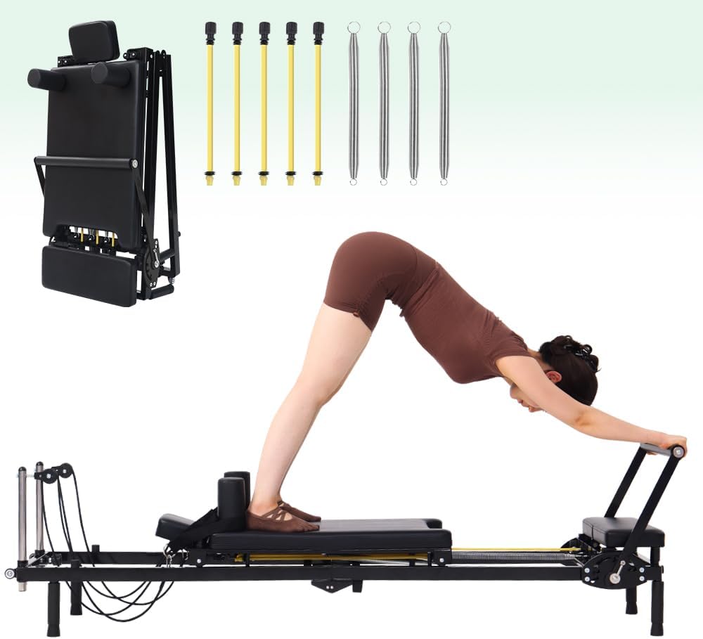 Pilates Reformer Spring - Máquina de Pilates Reformer Dobrável, Resistência