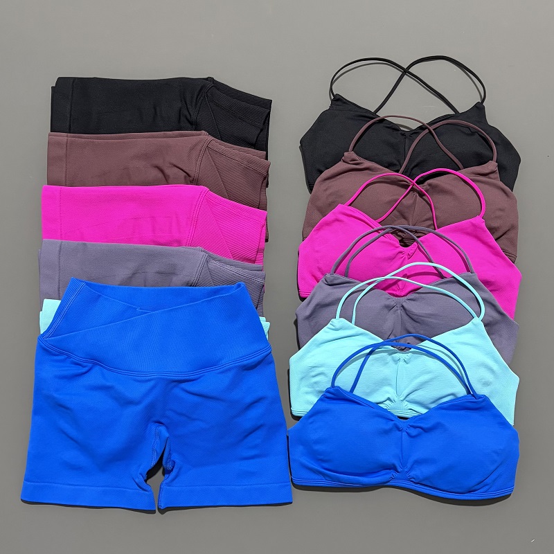 Yoga Strap Cotton - 2 peça visão ginásio conjunto feminino