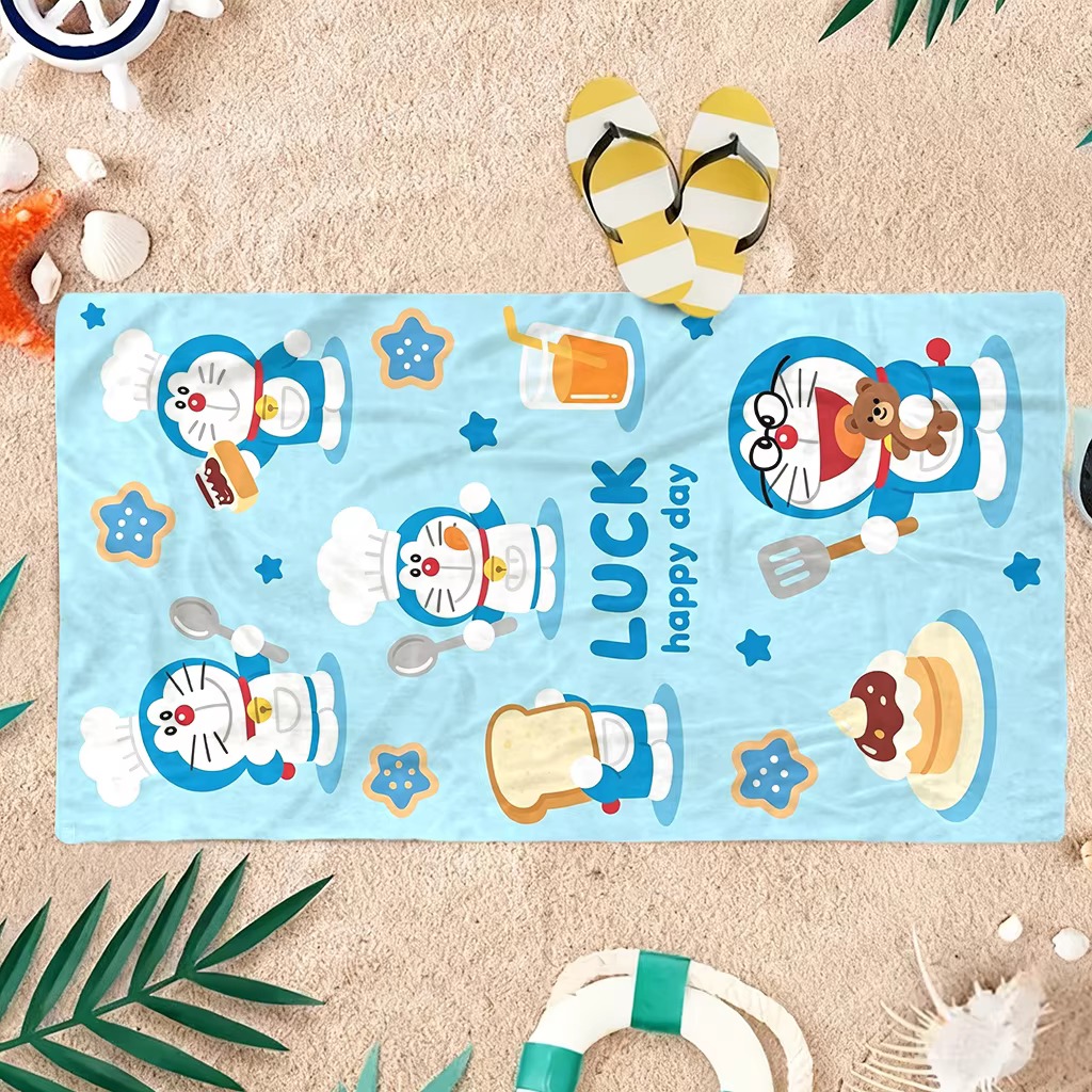 Toalha de praia Doraemon Purpl - Pilates Yoga Towel avaliação e preço