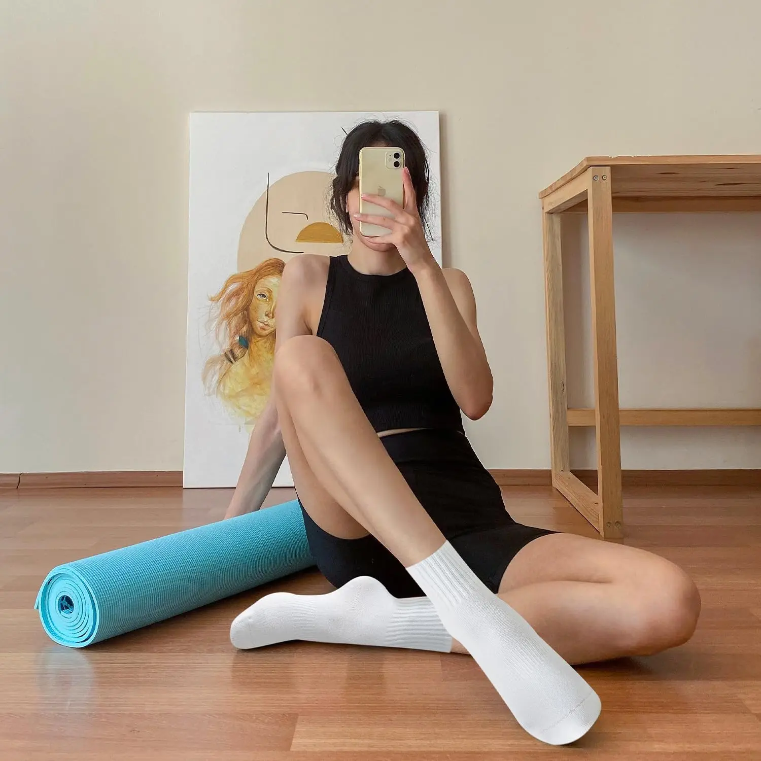 4 pares de meias femininas par - Pilates & Yoga Studio Alineacion avaliação e preço