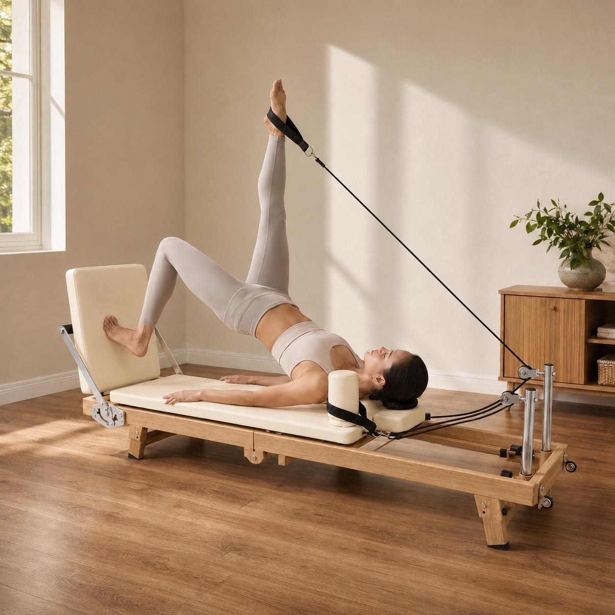 Máquina de Pilates Dobrável de - Pilates Reformer Spring avaliação e preço