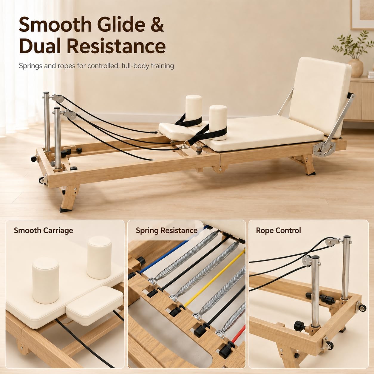 Máquina de Pilates Dobrável de - Pilates Reformer Spring avaliação e preço